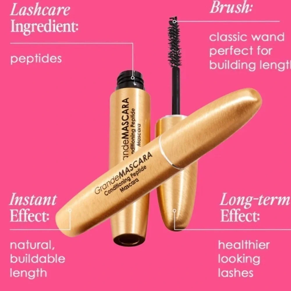 Grande Cosmetics Grande Mascara w/Conditioning Peptide in Black, Full Size, NIB‎